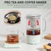 BUYDEEM K314 Travel Electric Kettle, Mini Healthy-Care Beverage Kettle, Machine à thé avec verre allemand Schott & Durable Pr