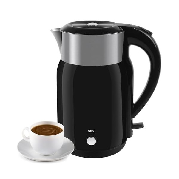 kisidus Bouilloire Électrique 1,8 L Maintien automatique de la température 1500W Poigne Anti-Brûlure Base 360 Sans Fil - Retr