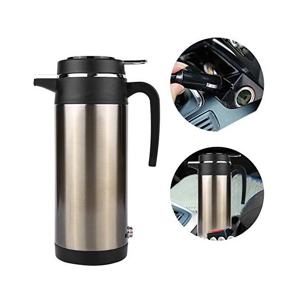 Thermos électriques 1200 ml 12 V/24 V Bouilloire électrique pour voiture en acier inoxydable Thermos de voyage Bouteille dea