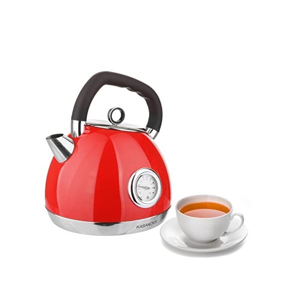 Bouilloire électrique KASANOVA avec thermomètre, bouilloire pour thé et infusions jusquà 6 tasses, température contrôlée, 1,