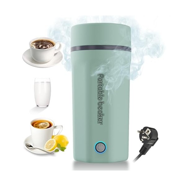 Emooncn Bouilloire portative, 500 ml, petite bouilloire électrique de voyage, arrêt automatique, revêtement intérieur en acie