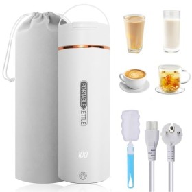 KBIBCK Bouilloire Électrique de Voyage, 500ML Mini Bouilloire Électrique avec 6 Réglages de Température, Bouilloire de Voyage