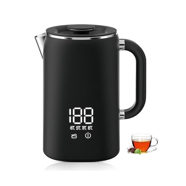 1.7 L Bouilloire Électrique, Bouilloire De Voyage Electrique, Bouilloire Electrique De Voyage, Affichage Numérique Lcd, Base 