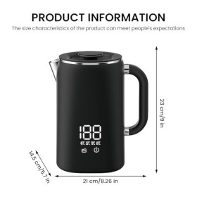 1.7 L Bouilloire Électrique, Bouilloire De Voyage Electrique, Bouilloire Electrique De Voyage, Affichage Numérique Lcd, Base 