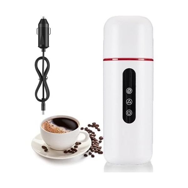 Bouilloire électrique pour voiture, 12 V/24 V, 420 ml, avec réglage de la température, revêtement en acier inoxydable 304 et 