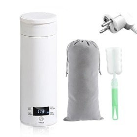 WIYETY Petite bouilloire de voyage, 500 ml, avec 4 niveaux de réglage de la température, 220 V 300 W, bouilloire de voyage po