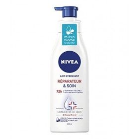 NIVEA Lait Hydratant Réparateur & Soin 72h Peaux Extra Sèches & Tiraillées 2 x 250 ml , Lait corps au concentré de soin NIVE