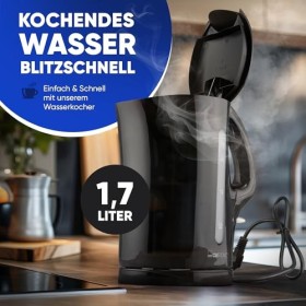 Clatronic® Bouilloire | Kettle | Bouilloire 1,7 L avec arrêt automatique & manuel | Filtre anticalcaire amovible | max. 2200W