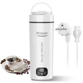 Kssvzz 450ml Mini Bouilloire Electrique, Bouilloire de Voyage avec 6 Réglages de Température, 110~240V 300W, 304 Liner en Aci