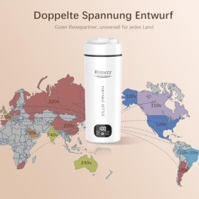 Kssvzz 450ml Mini Bouilloire Electrique, Bouilloire de Voyage avec 6 Réglages de Température, 110~240V 300W, 304 Liner en Aci