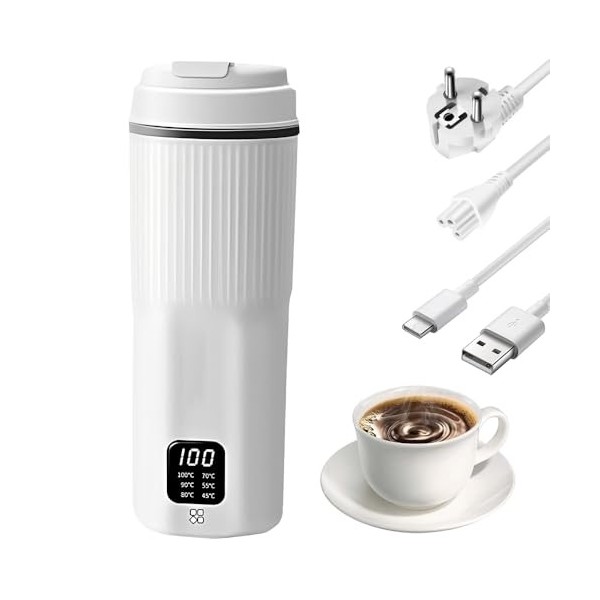 Bouilloire de Voyage, Afenau 500ML Mini Bouilloire Electrique de Voyage avec 6 Réglages de Température, Bouilloire Electrique