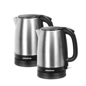Aigostar - Bouilloire Électrique en Acier Inoxydable 1,7 L, 2200W avec Filtre Anticalcaire, sans fil, Arrêt Automatique, idéa