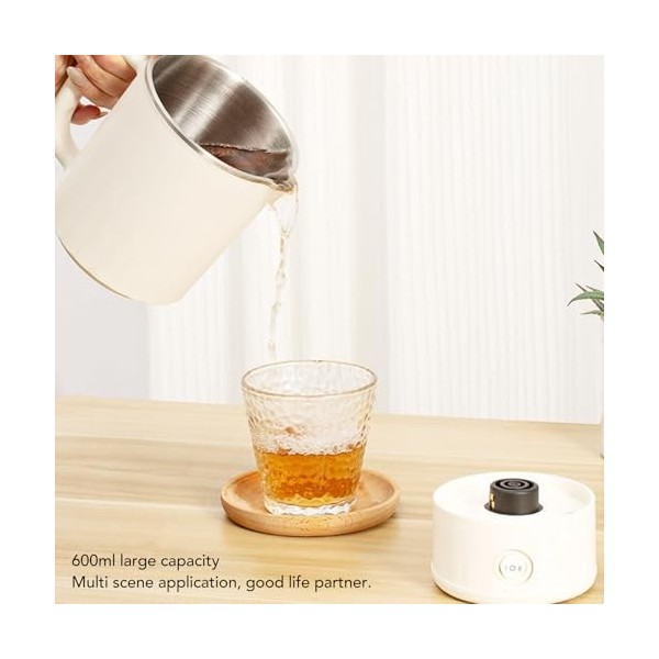 Bouilloire de Voyage 600 Ml pour Lextérieur, Bouilloire électrique Portable 600 W, Petit Chauffe-eau Chaude avec Chauffage R
