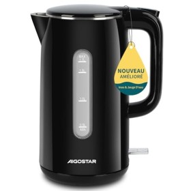Aigostar Lydian - Bouilloire Electrique Inox 1,7 L, 2200W Double Paroi Bouilloires électriques, Avec Indicateur de Niveau de