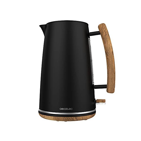 Cecotec Bouilloire Electrique 1,7L ThermoSense 200 Woody. Bouilloire 2200 W, Capacité 1,7 L,Ébullition Rapide, Inox Alimentai