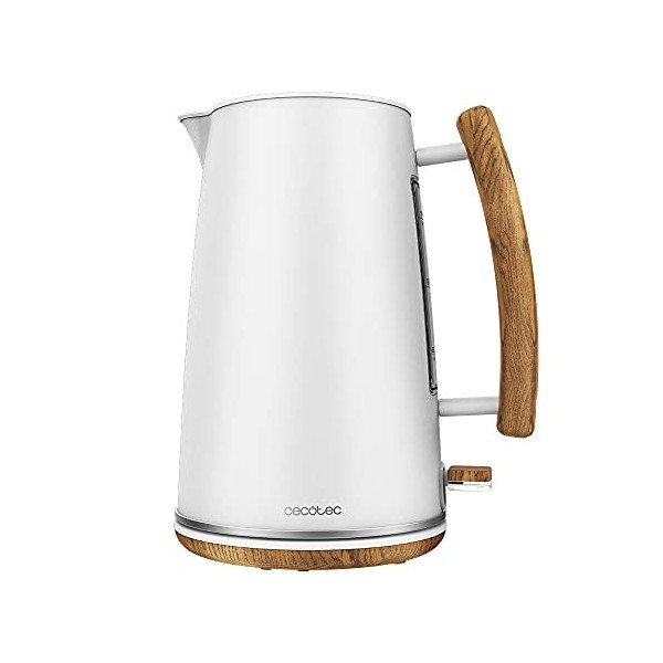 Cecotec Bouilloire Electrique 1,7L ThermoSense 200 Woody. Bouilloire 2200 W, Capacité 1,7 L,Ébullition Rapide, Inox Alimentai