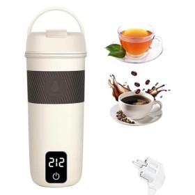 Euakee Chaudière de Voyage électrique, Chauffe-eau Portable de Voyage de 350 ml pour Café, Thé, Soupe au Lait, Chauffe-eau de