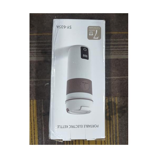 Euakee Chaudière de Voyage électrique, Chauffe-eau Portable de Voyage de 350 ml pour Café, Thé, Soupe au Lait, Chauffe-eau de