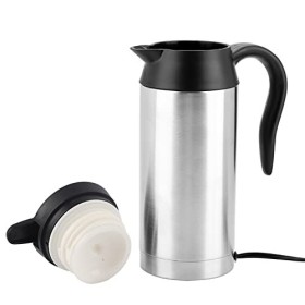 Voiture Électrique Bouilloire, 750ml 24V En Acier Inoxydable Voiture Chauffage Tasse avec Allume-cigare Chargeur pour Eau Cha