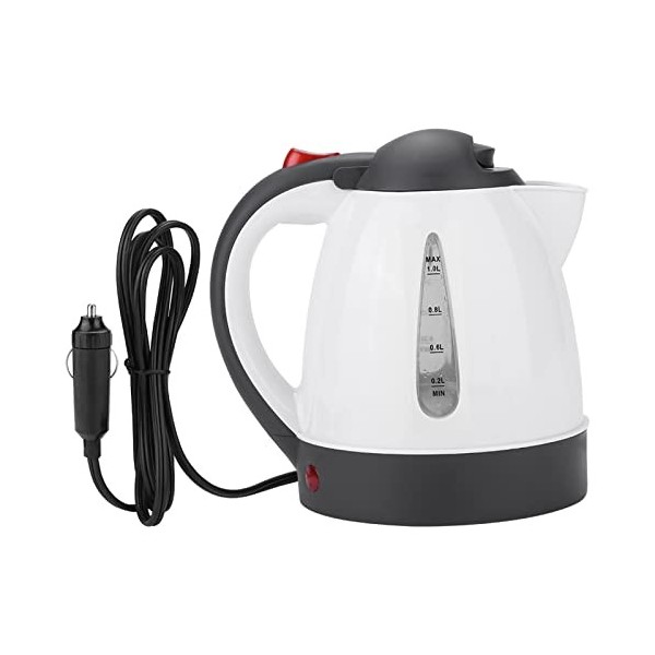 Ejoyous Bouilloire électrique 24 V pour voiture, camion, bouilloire de voyage en acier inoxydable avec arrêt automatique et p