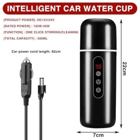 Bouilloire Electrique De Voyage, 500 Ml Bouilloire De Voiture, Bouilloire Pour Voiture, 24V/12V Bouilloire Électrique De Voit