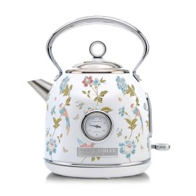 VQ Laura Ashley Bouilloire Electrique Sans Fil avec Imprimé Elveden Blanche - Bouilloire Vintage 1,7 Litre avec 2,2 KW Ébulli