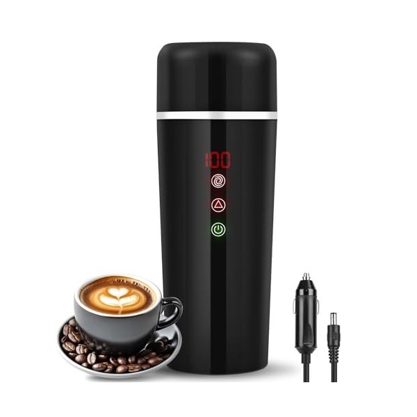 Mini Bouilloire Electrique, Diealles Shine 420ML Bouilloire de Voyage, Contrôle de La Température et Mixer, Arrêt Automatique