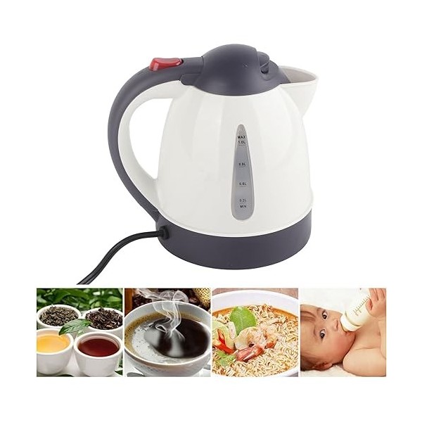 BuyWeek Bouilloire Électrique de Voiture, 24V 1000 ml Bouilloire de Voyage Bouilloire de Chauffe Eau de Camion de Voiture Por