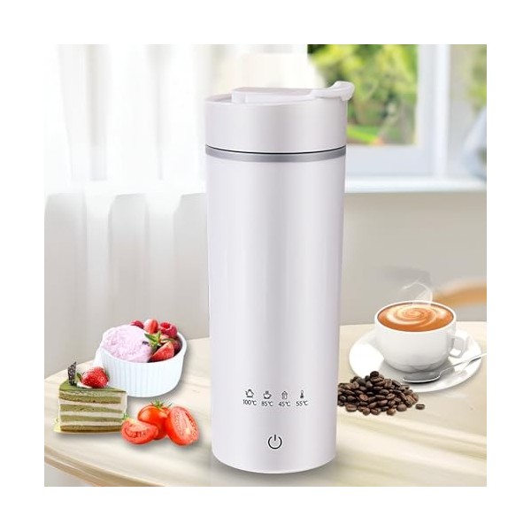 Petite bouilloire de voyage, tasse à eau électrique, 475 ml/300 W, bouilloire portable, mini tasse deau avec réglage de la t