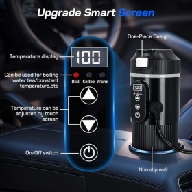 Bouilloire 12v, Bouilloire de Voyage 500ml 12 V-24 V Mini Bouilloire Electrique Bouilloire Portable Tasse Chauffante de Voitu