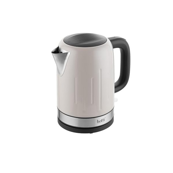 Botti Verio bouilloire électrique grise 1,7L | Idéal pour café, thé | Chauffage rapide, arrêt automatique | Socle rotatif à 3