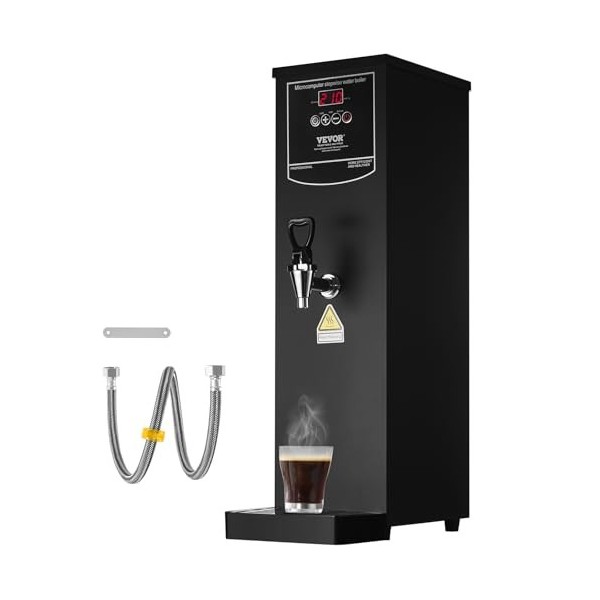 VEVOR Distributeur dEau Chaude Électrique Commercial 15 L, Fontaine à Eau Chaude 2500 W 50 L/h, avec Tube Chauffant en Acier