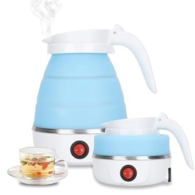 Bouilloire électrique Pliable,Mini Bouilloire de Voyage,Bouilloire électrique en Silicone de 600 ml,Arrêt Automatique et Prot