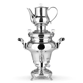 BEEM REBECCA + Samowar - 5 l - Acier inoxydable - Bouilloire turque électrique - 1800 W - Théière en acier inoxydable de 1,3 