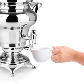 BEEM REBECCA + Samowar - 5 l - Acier inoxydable - Bouilloire turque électrique - 1800 W - Théière en acier inoxydable de 1,3 