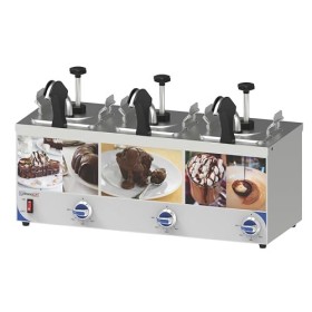 Distributeur à sauce avec pompe et bec chauffant triple CDSPBC3