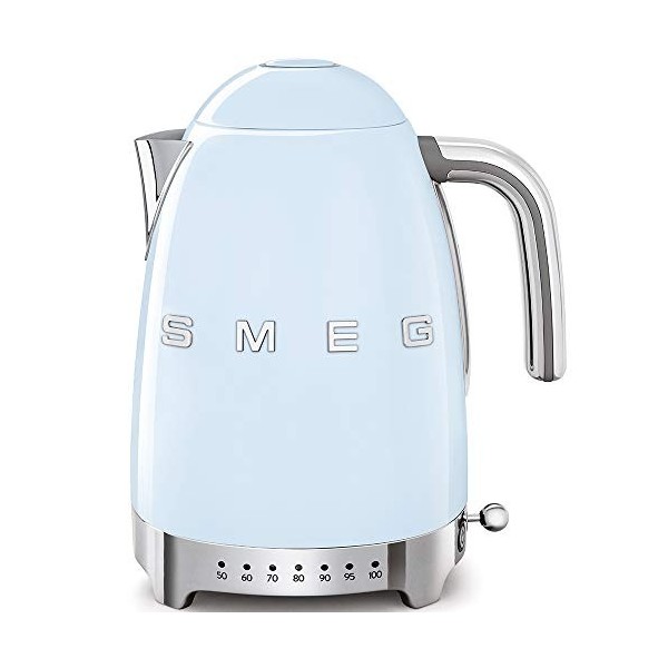 Smeg, Bouilloire à Température Variable KLF04PBEU 1,7 L, Plusieurs Température, Filtre Anticalcaire Lavable, Arrêt Automatiqu
