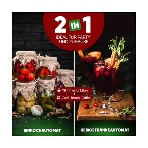 ProfiCook® 2en1 Distributeur de boissons chaudes & mijoteuse | Réservoir de 32L | Fonction maintien au chaud | 2100W | 30°C -