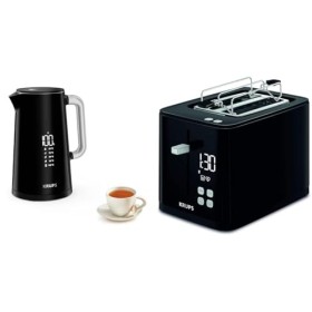 Krups Smartn Light Bouilloire électrique 5 niveaux de température Affichage numérique | Capacité 1,7 L | Noir & Grille-pain 