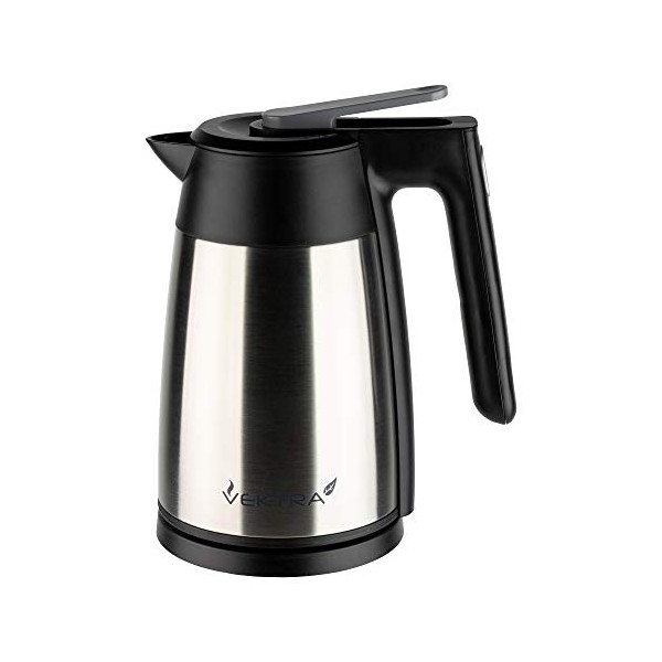 Vektra VEK-1703 Vacuum Insulated Environmentally Eco Friendly Easy Pour Cordless Kettle, 1.7 Litre, Stainless Steel