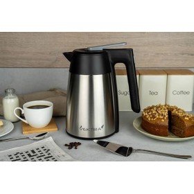 Vektra VEK-1703 Vacuum Insulated Environmentally Eco Friendly Easy Pour Cordless Kettle, 1.7 Litre, Stainless Steel