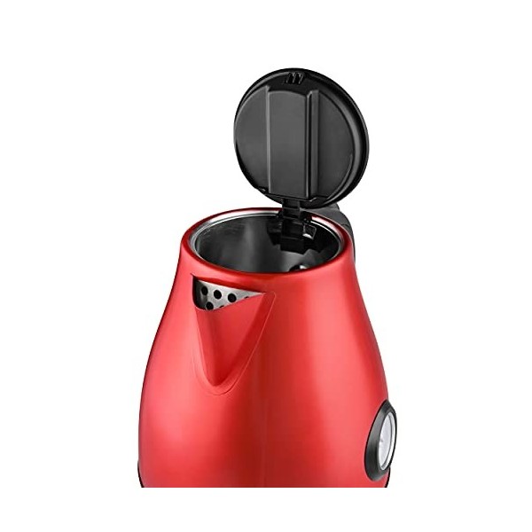 Team Kalorik TKG JK 3002 Bouilloire en acier inoxydable avec affichage de la température, 2200, 1,7 l, rouge métallisé