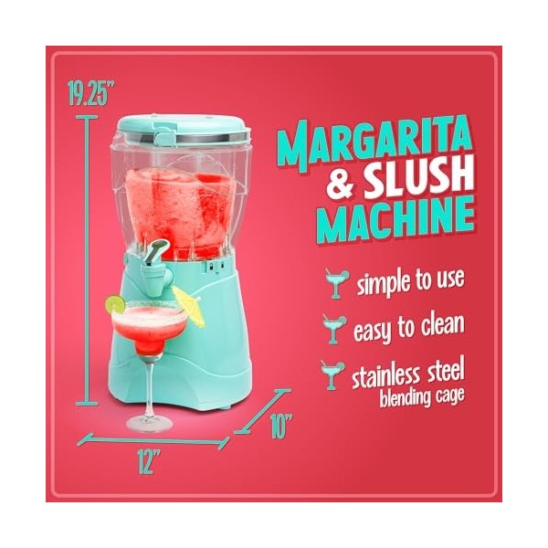 Nostalgia UKNMSB1AQ6A Machine de 3,8 l de boissons, bec verseur à débit facile, avec poignée de transport, turquoise