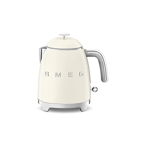 Smeg, Petite Bouilloire Électrique KLF05PGEU 0,8 L, Filtre Inox, Arrêt Automatique de Sécurité, Indicateur Niveau dEau, Base