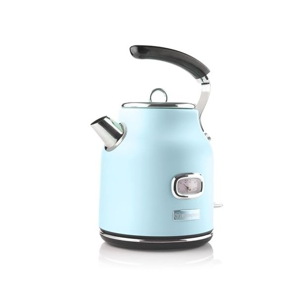 Westinghouse Bouilloire rétro pour eau avec indicateur de température et de niveau deau, avec filtre anti-calcaire et protec