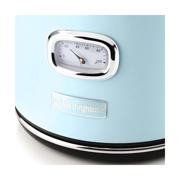 Westinghouse Bouilloire rétro pour eau avec indicateur de température et de niveau deau, avec filtre anti-calcaire et protec