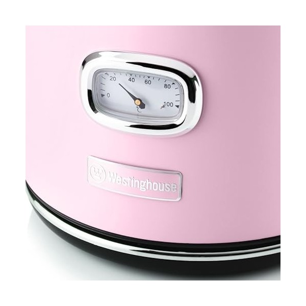 Bouilloire Westinghouse Retro avec indicateur de température et de niveau deau, avec filtre à chaux et protection contre la 