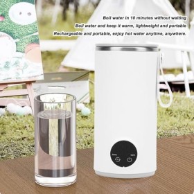 Bouilloire électrique Portable 400 Ml, Chaudière à Eau de Voyage Rechargeable par USB, Batterie 6000 MAh, Matériau en Acier I