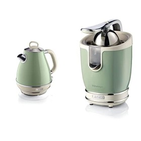 Ariete Vintage 2869 Bouilloire Électrique en Acier Inoxydable, 1,7 L & 413 Presse-agrumes vintage électrique avec levier, 2 c