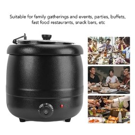 Thermos électrique 10L, Bouilloire à Soupe 400W avec Doublure Amovible en Acier Inoxydable, Isolation Thermique, Chauffe-soup